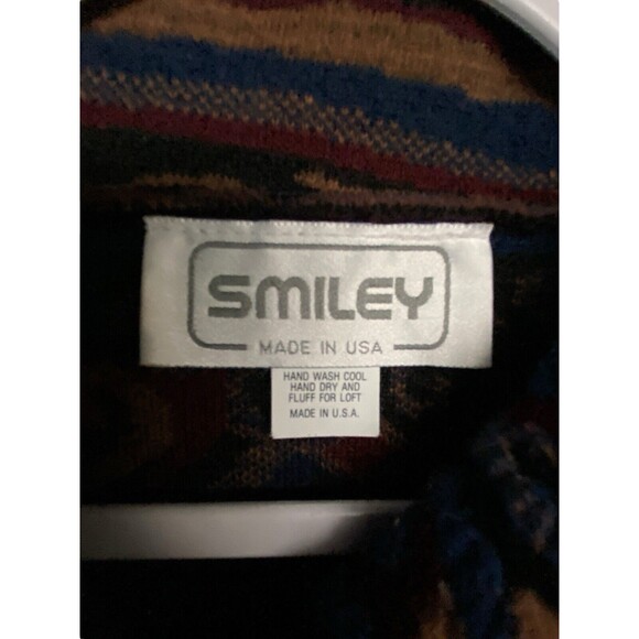 VTG Womens Sweater Sz 1X ? 2X ? Vtg 90s Aztec Fleece Pullover 52" Chest - Picture 8 of 12